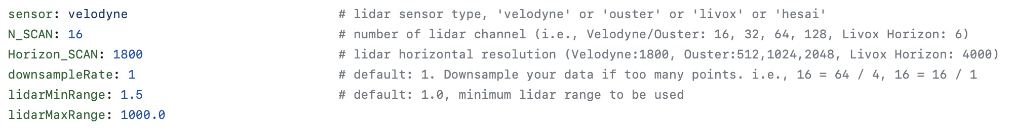 lidar-params